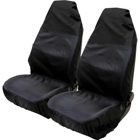 Universelle, wasserdichte Nylon-Autositzschoner für die Vordersitze, 75 x 55 x 55 cm (2er-Set), Schwarz (1/3)