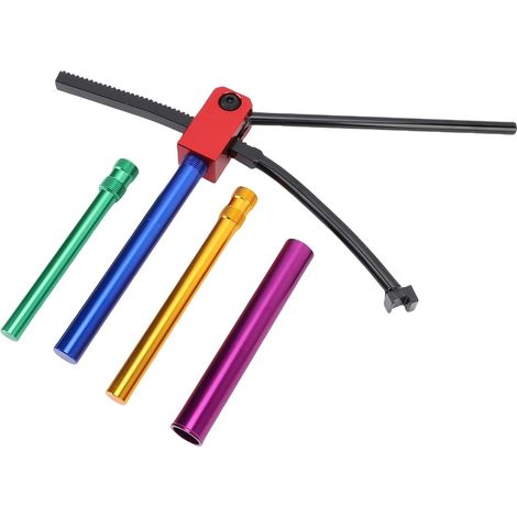 Outils de Changement de Pneu de Vélo Tout-Terrain, Kit d'Outils de Pneu en Aluminium, Outil de Système d'engrenage à Pignon à Crémaillère avec Tiges de Support de 15, 17, 20 et 25 Mm, (1/5)