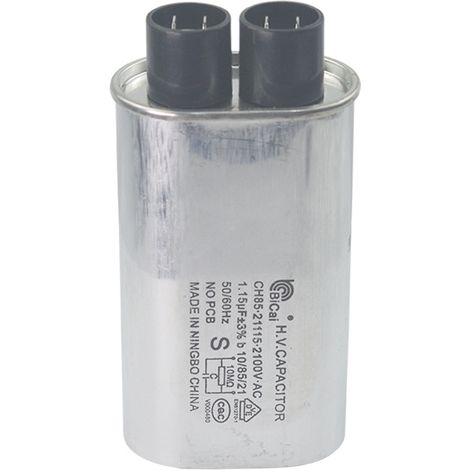 Bicai brandneuer originaler Hochspannungskondensator für Mikrowellenöfen, universeller Hochspannungskondensator 1,15UF 2100V. (1/4)
