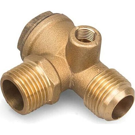3-way check valve for direct drive air compressor (female, 3/8" x 14 mm x 1/8") (1/3)