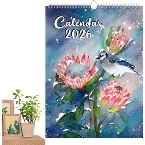 Semplice calendario da parete - 2026 - Illustrazioni floreali decorative e calendari pratici (1/5)