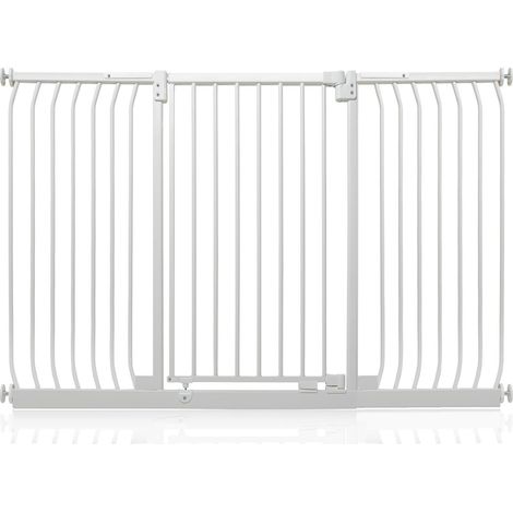 Safetots Extra Tall Elite Safety Gate, 161cm - 170cm, Matt White, Extra Tall 96.8cm in Height, Pressure Fit Stair Gate