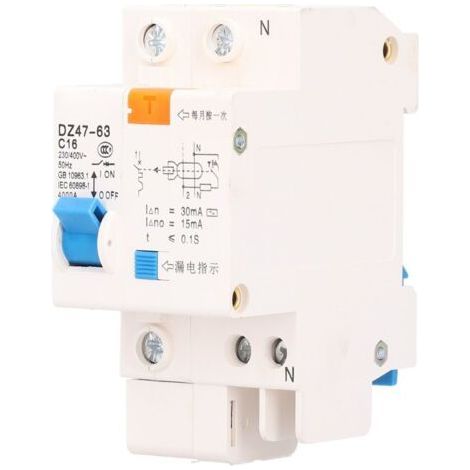 Disjoncteur différentiel 1P16 DZ47LE, protection contre les fuites de courant et les surcharges, 220 V- (1/5)