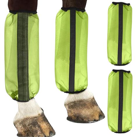 Bottes pour chevaux - 4 unités de protections en maille pour jambes équines - Guêtres pour équides, entraînement, terrain d'élevage, course équitation, compétition sportive (1/5)