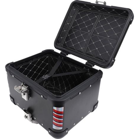 Boîte Supérieure de Moto 45L 45L Eau Solide et Robuste pour les Cyclistes Alliages en Aluminium, Libération Rapide, Ajustement Universel (BLACK) (1/4)