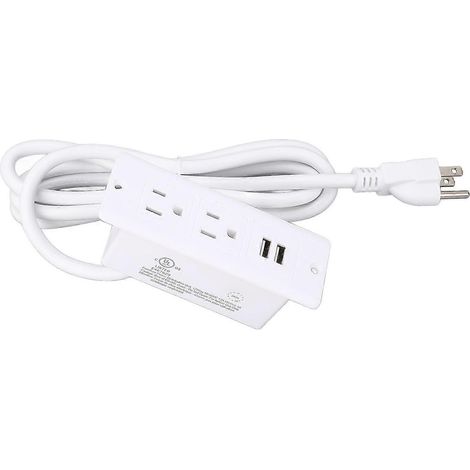 Konferenz-Einbausteckdose für Tischmöbel, 2 AC-Steckdosen, 2 USB-Anschlüsse, 1,5 m Kabel