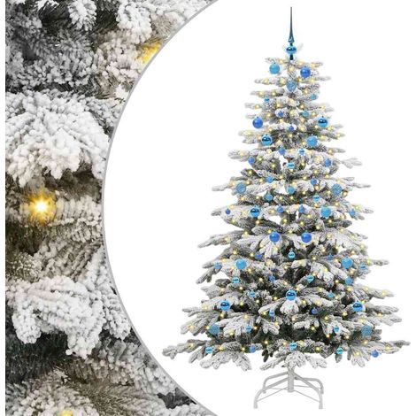 vidaXL Albero di Natale Artificiale con Rami Pieghevoli Bianco 210 cm (1/5)
