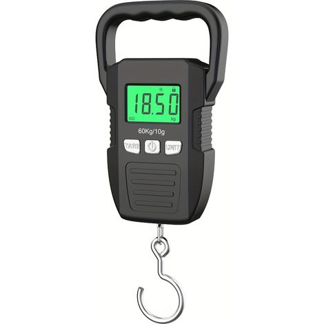 Digital Scale, Hanging Scale, fishing Scale, 132lb 60kg Luggage Scale Large Handle Backlit LCD Display Postal Scale Fishing (1/5)