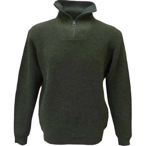Pull camionneur Carmel kaki 70% acrylique 30% laine