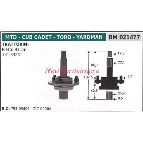 Mozzo portalama trattorino rasaerba tagliaerba piatto 91cm MTD 021477