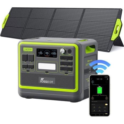 Générateur Solaire Électrique - FOSSIBOT - F2400 - 2048Wh - 2400W - Portable et Résistant IP68