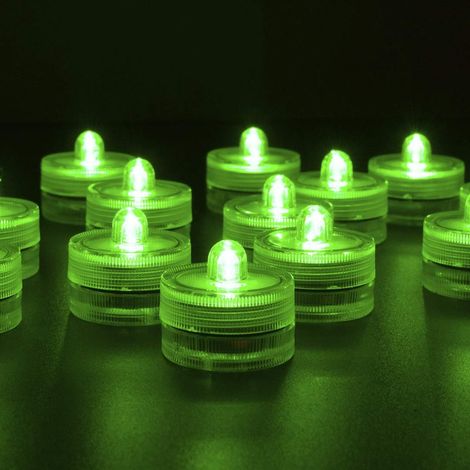 36pack Vert Étanche Sous-Marin Rond Mini Led Tea Lights Lumières Submersibles Pour Le Mariage À La Maison Party Vase Festival Saint Valentin Décoration (1/5)