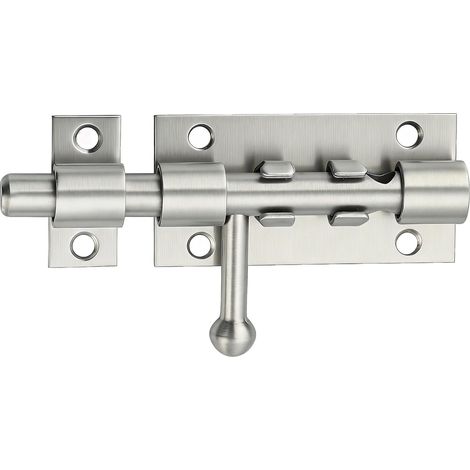 Verrous Loquet Porte Extérieur Loquet de Porte à Boulon Coulissant Verrou de Porte à Barillet Serrure avec Trou pour Cadenas, Finition en 304 Acier Inoxydable, Noir (1/5)