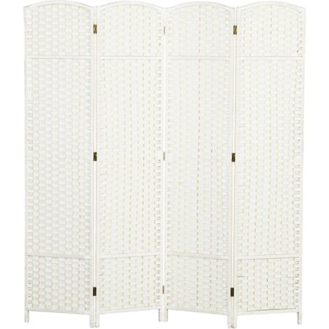 Paravento pieghevole a 4 pannelli bianco per separare gli spazi – Schermo per la privacy ideale per salotto, camera da letto e ufficio domestico