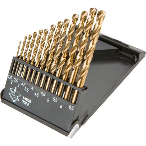 Brocas de grafito HSS-TIN 1,5-6,5 mm - 13 uds - para metal y acero (1/2)