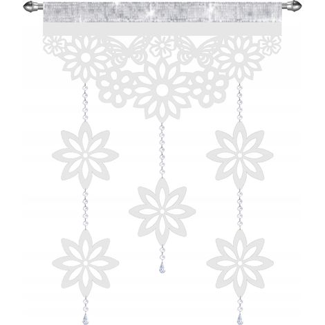 Moderner Vorhang mit Schmetterlings- und Blumenmuster und durchbrochenen Trägern GLAMOUR 60x95