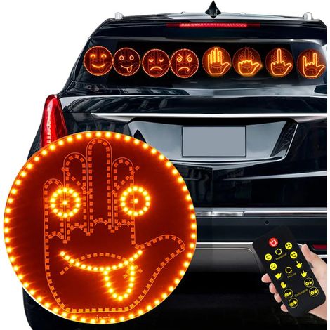Luz de dedo y señal de expresión para coche, luz de gestos para expresarse, 2 en 1, luz de expresión para coche, luz de gestos para coche