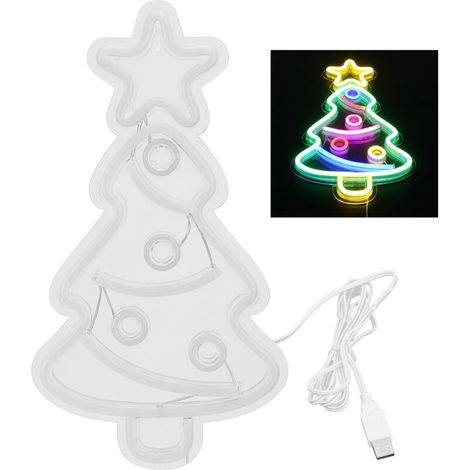 Neon-Lichtpaneel für den Weihnachtsbaum, USB-betriebene LED-Wanddekoration, für Kinderzimmer, Geburtstagsfeiern. (1/5)