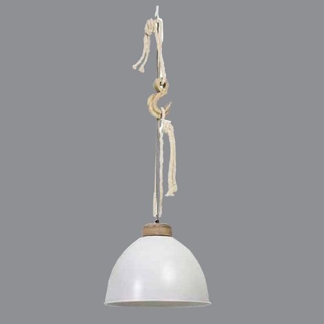Suspension Navire Blanche Metal Et Bois Naturel (1/4)