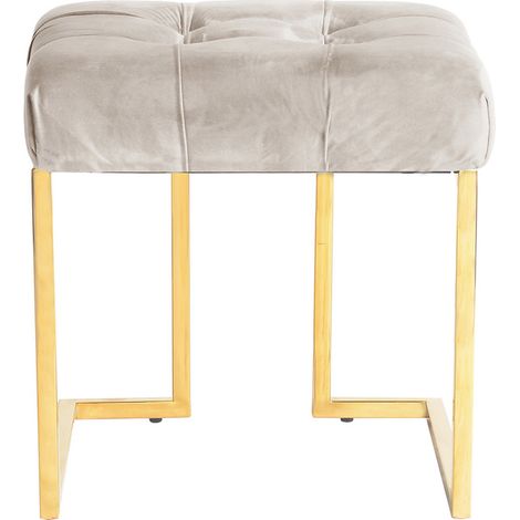 Sgabello Rarity in Velluto Taupe con Struttura Oro (1/3)