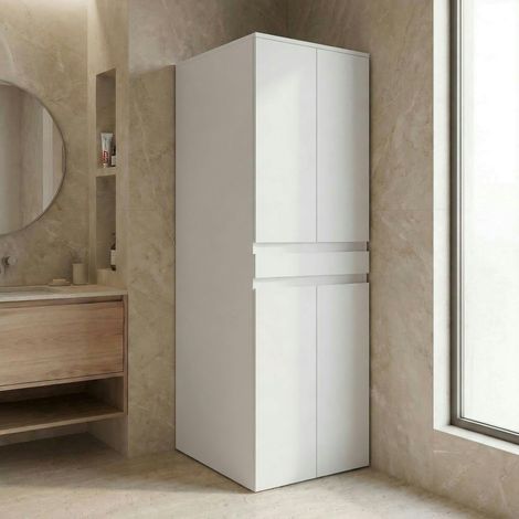 Meuble lave-linge sèche-linge blanc 4 portes IVA (1/5)