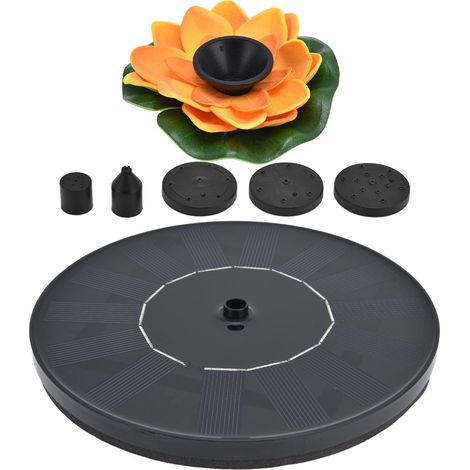Fontaine solaire Lotus avec pompe à eau flottante, mini fontaine solaire pour bain d'oiseaux, bassin de jardin, piscine extérieure1