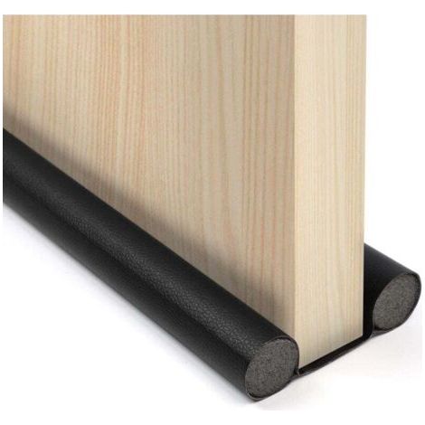 Ineasicer Bas de Porte Double Isolant - 95 cm Boudin de porte stop froid,Anti Bruit Insect, Bâton en Mousse Inséré Découpable Noir (1/4)