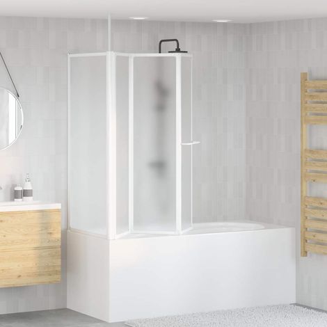 Paroi de douche en forme de L 70x120x137 cm, pliable en 4 parties