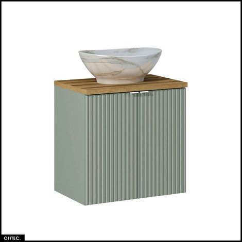 Meuble sous vasque - 60 cm - avec Plan - Vasque à poser - ROSEAU (1/5)