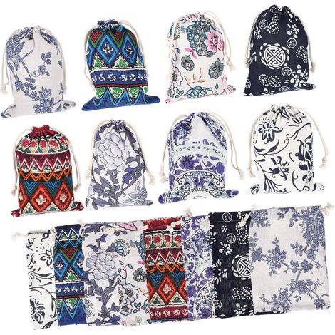 24 Pièces Pochette à Cordon De Rangement Pochette Cadeau Bijoux Sacs De Packaging Petits Cadeaux Pour Articles Divers Pochettes Cadeaux Toile Emballage Cadeau Réutilisable (1/5)