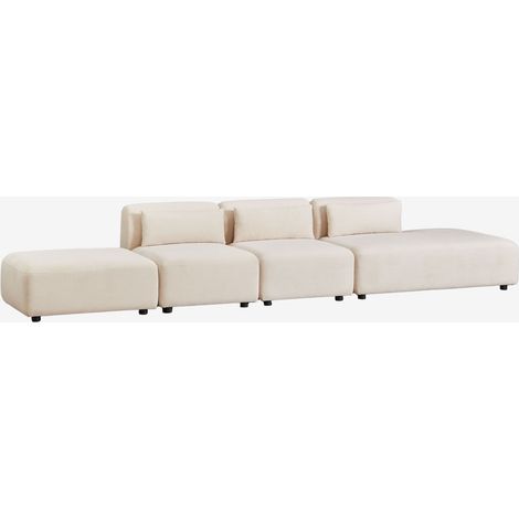 SKLUM 3-teiliges modulares Sofa mit Chaiselongue rechts und Fogler-Hocker                                   
