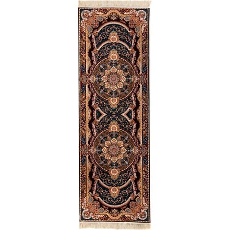 Tapis persan Aime - 200x100cm, Rectangular - 100% Acrylique - Tissé - Bleu foncé (1/4)