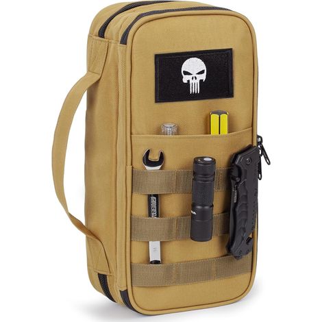 Sacoche tactique outils homme, large ouverture, zip et poignée Large ouverture, tissu 900D étanche, matériau solide, poignée à zip, sac multifonction pour réparateurs et bricoleurs (1/5)