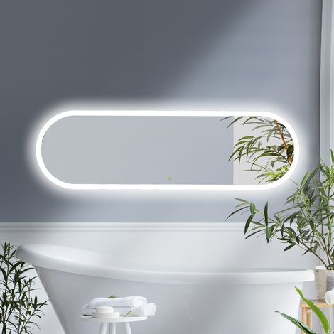 Espejo de baño oval luz LED, CALAS, 150x45cm - MANILLONS TORRENT (1/4)