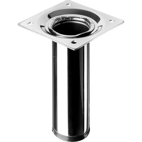 Pied De Meuble Cylindrique Fixe Acier Chromé Gris, 10 Cm