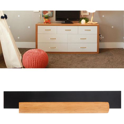 Moderner Türgriff aus Kiefernholz im nordischen Stil, europäisches Design, für Schrank, Kleiderschrank oder Schublade, schwarz (1/5)