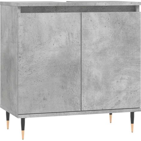 Maison Exclusive - Badschrank Betongrau 58 x 33 x 60 cm Holzwerks