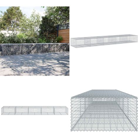 vidaXL Gabione mit Deckel 500x100x50 cm Verzinktes Eisen (1/5)