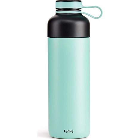 Lékué Insulated Bottle Bottiglia isolata To Go, Turchese, 500 ml (1/4)
