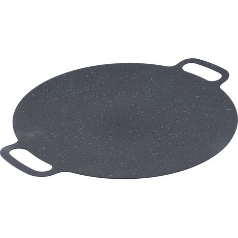 Plaque de cuisson ronde antiadhésive pour barbecue, avec pinces et gants de protection, 30 cm / 11,8 pouces (1/5)