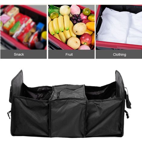 Sac isotherme pliable multifonction pour voiture, boîte de rangement et organisateur noir (1/5)