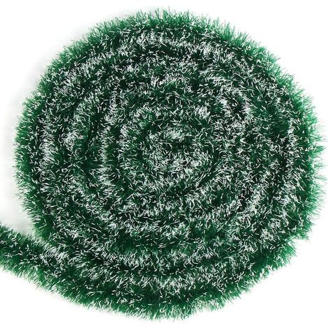 10M Guirlande Verte et Blanche de Noël Largeur 9cm,Décoration De Guirlande Douce Sapin Artificielle De Pin Vert De Noël (1/5)