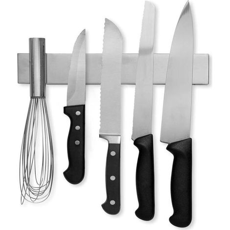 Barre à couteaux magnétique en acier inoxydable de 30 cm avec utilisation polyvalente comme porte-couteaux, porte-couteaux, bande de couteaux, porte-ustensiles de cuisine, porte-outils, organisateur d (1/5)