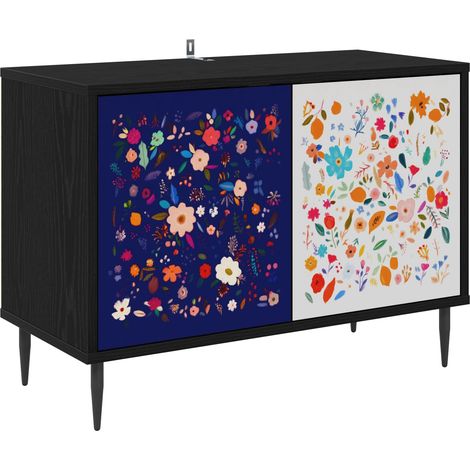 Mueble de TV MAINZ 69 x 33 x 50,5 cm Roble Negro vidaXL (1/5)