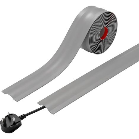 16,4 pieds Cache-câbles flexibles en PVC, cache-câble auto-adhésif, couvre-fils pour cordons au mur et au sol, protecteur de cordons pour la maison et le bureau (1/5)