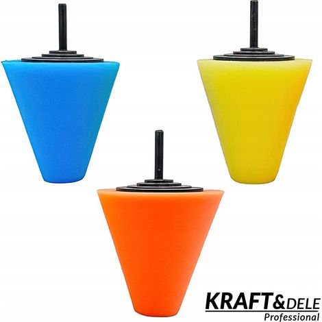 Esponjas de pulido cónicas para llantas de 150 mm, juego de 3, Kraft&Dele (1/5)