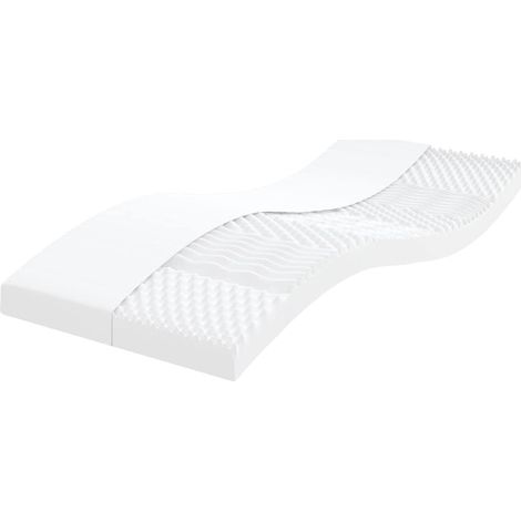 Schaumstoffmatratze Kinder Weiß 80x160 cm 7-Zonen Härte 20 ILD