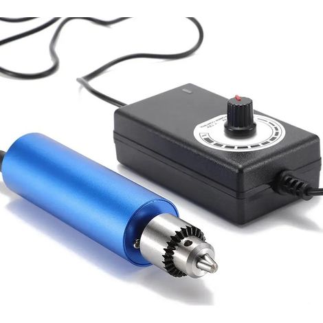 Mini meuleuse électrique portative en métal, bleu-noir à vitesse variable en continu, multifonctionnelle pour le polissage, la sculpture et la fabrication de mini perceuses électriques de style antiqu