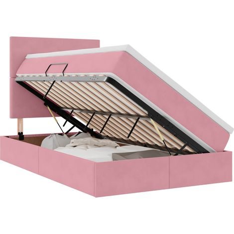 Maison Exclusive - Letto con contenitore e materasso Rosa 120 x 200 cm Velluto
