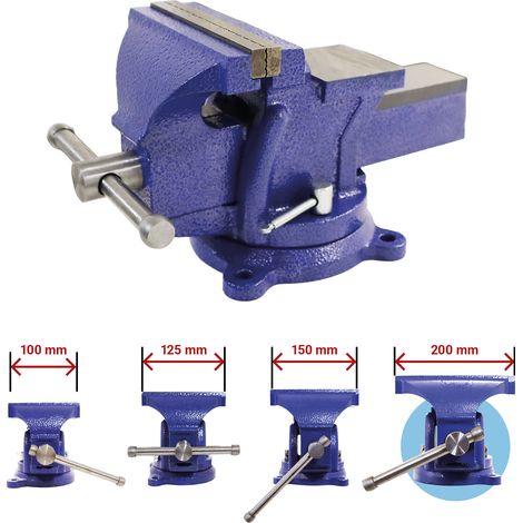 Bituxx Schraubstock Handschraubstock Werkbank Werkstatt Drehbar 360 Grad 200 mm mit Amboss